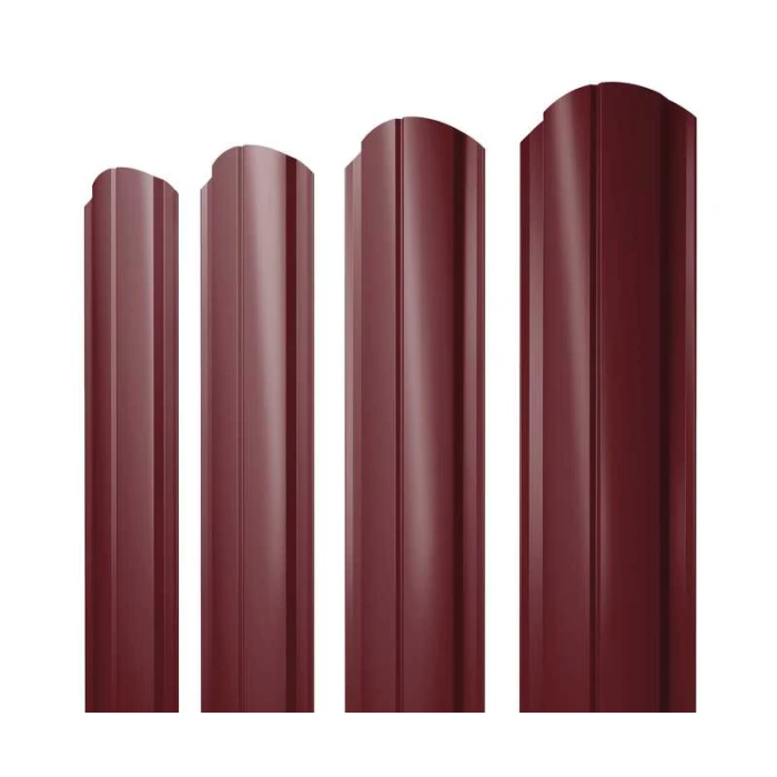 Штакетник Полукруглый Slim фигурный Grand Line 0,45 Полиэстер RAL 3005 Красное Вино